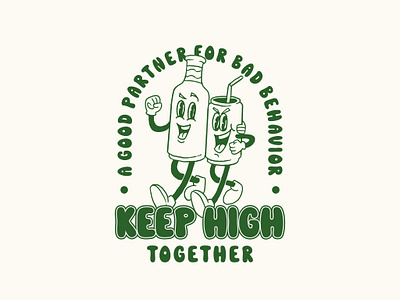 Keep High Together bottle cartoon branding classic carton design disney classic graphic design illustration logo mickey mouse vector vintage cartoon