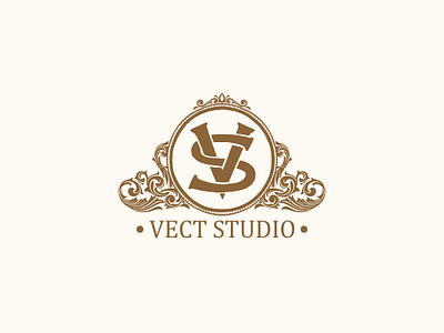 Vect Studio branding design frame graphic design illustration logo monogram ornmental vector vintage cartoon