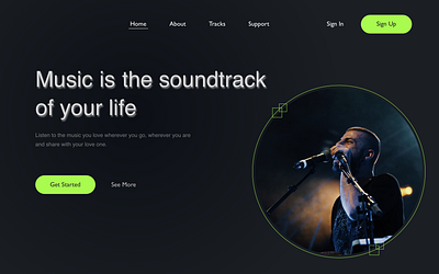 Music Landing Page design ui ux
