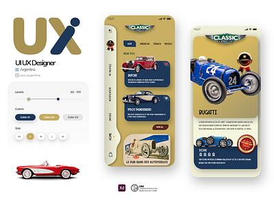 Vintage cars app design app argentina argentine cars design freelance retro ui uidesign vintage webdesign
