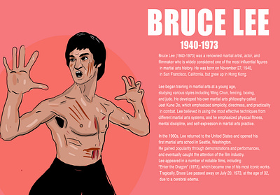 Bruce lee bio design project graphic design illustration typography