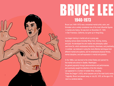 Bruce lee bio design project graphic design illustration typography