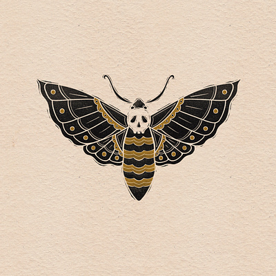 Death's-head hawkmoth adobe design designer digital art freelance graphic design illustration illustrator logo pattern design texture