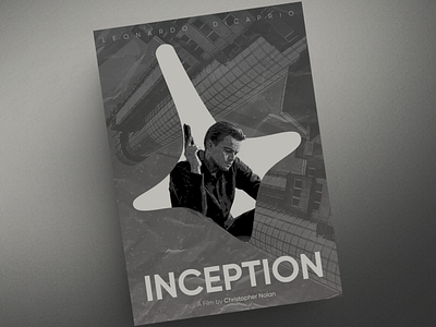 Inception Movie Poster Design dark theme design greyscale inception minimal movie poster noise poster poster design typography ui