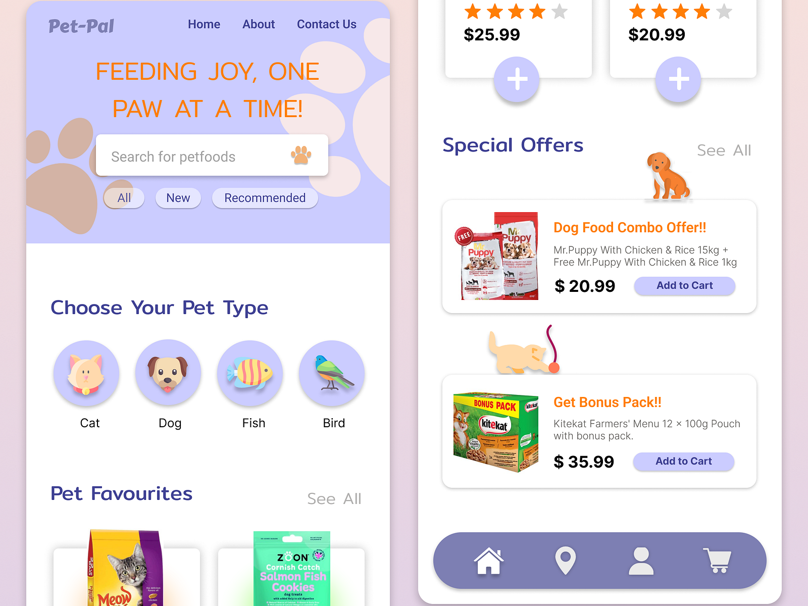 Landing Page of A Pet Food App by Samiha Anuva on Dribbble