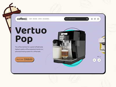 Coffee shop - first screen carousel coffee shop coffee shop design coffee website corporate website figma figma design first screen hero hero section hero slide landing landing page product slider slider web design web ui website