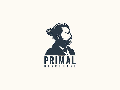 Primal Beard n Care barber beard branding design graphic design illustration logo salon typography vector vintage cartoon