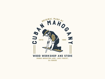 Cuban Mahogany branding design graphic design illustration logo typography vector vintage cartoon vintage logo wood craft woodwork