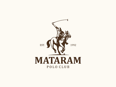 Mataram Polo Club ball branding design graphic design horse illustration logo monogram polo typography vector vintage cartoon