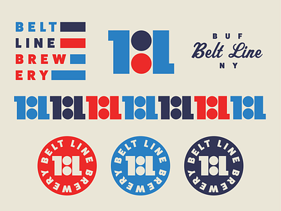 Belt Line Brewery - Buffalo Breweries badge beer brewery brewery merch buffalo buffalo ny logo retro thick lines