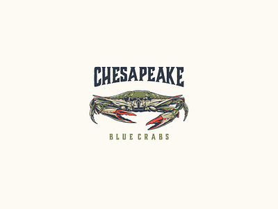 Chesapeake Blue Crabs blue crabs branding crabs design graphic design illustration logo typography vector vintage cartoon