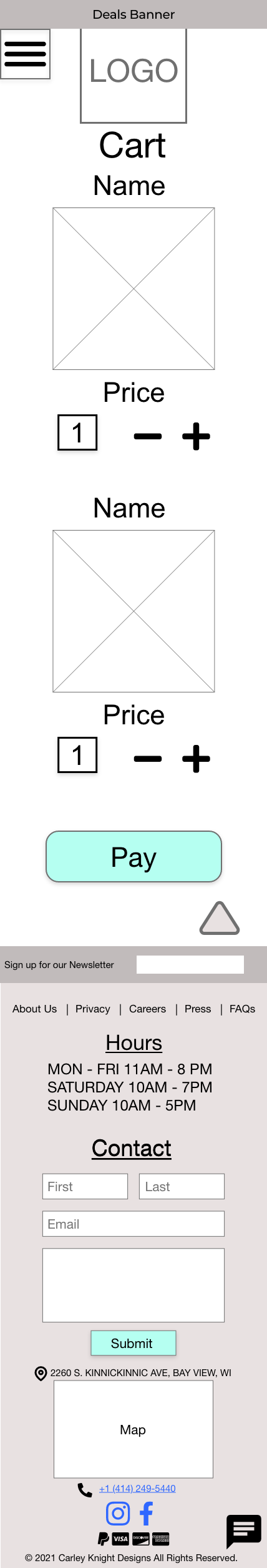 Wireframe of online shop - mobile version mobile ui wireframe