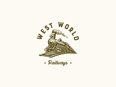 West World railways branding design graphic design illustration logo monogram logo train typography vector vintage cartoon vintage logo
