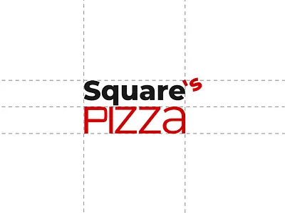 Square's Pizza brand business cards graphic design idea logo pizza pizza box pizza logo red