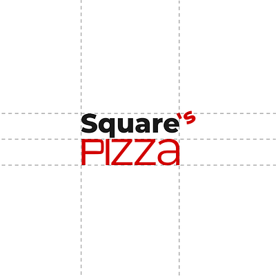 Square's Pizza brand business cards graphic design idea logo pizza pizza box pizza logo red
