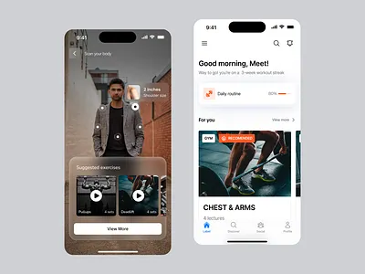 AI Fitness & Workout Mobile App | UIUX design app design cult fit design figma fitness gym app health minimal app mobile app product design sports app trainer ui ui design uiux user experience user interface ux design workout