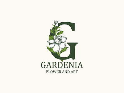 Gardenia Flower and Art branding design graphic design illustration logo typography vector vintage cartoon