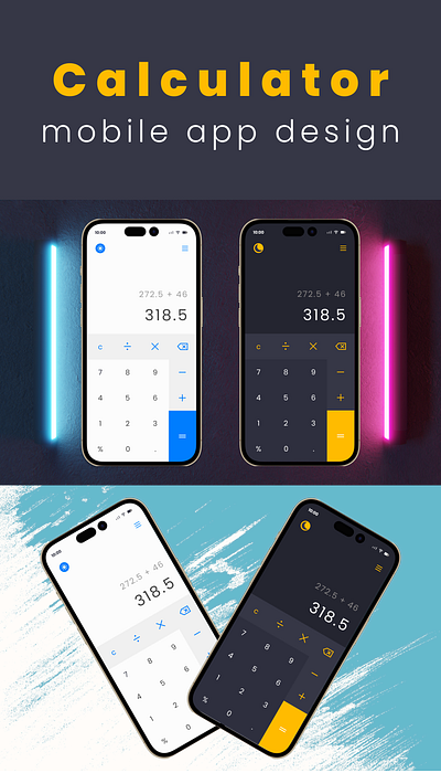 Calculator mobile app design | Mobile UI/UX design app design appui calculator colorpallete design mobile mobile app typography ui ui design uiux ux ux design webdesign website