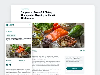 Health & Wellness Blog blog branding clean cms blog food blog freelance green health health and wellness health blog health website mobile modern newsletter responsive thyroid ui ux website wellness