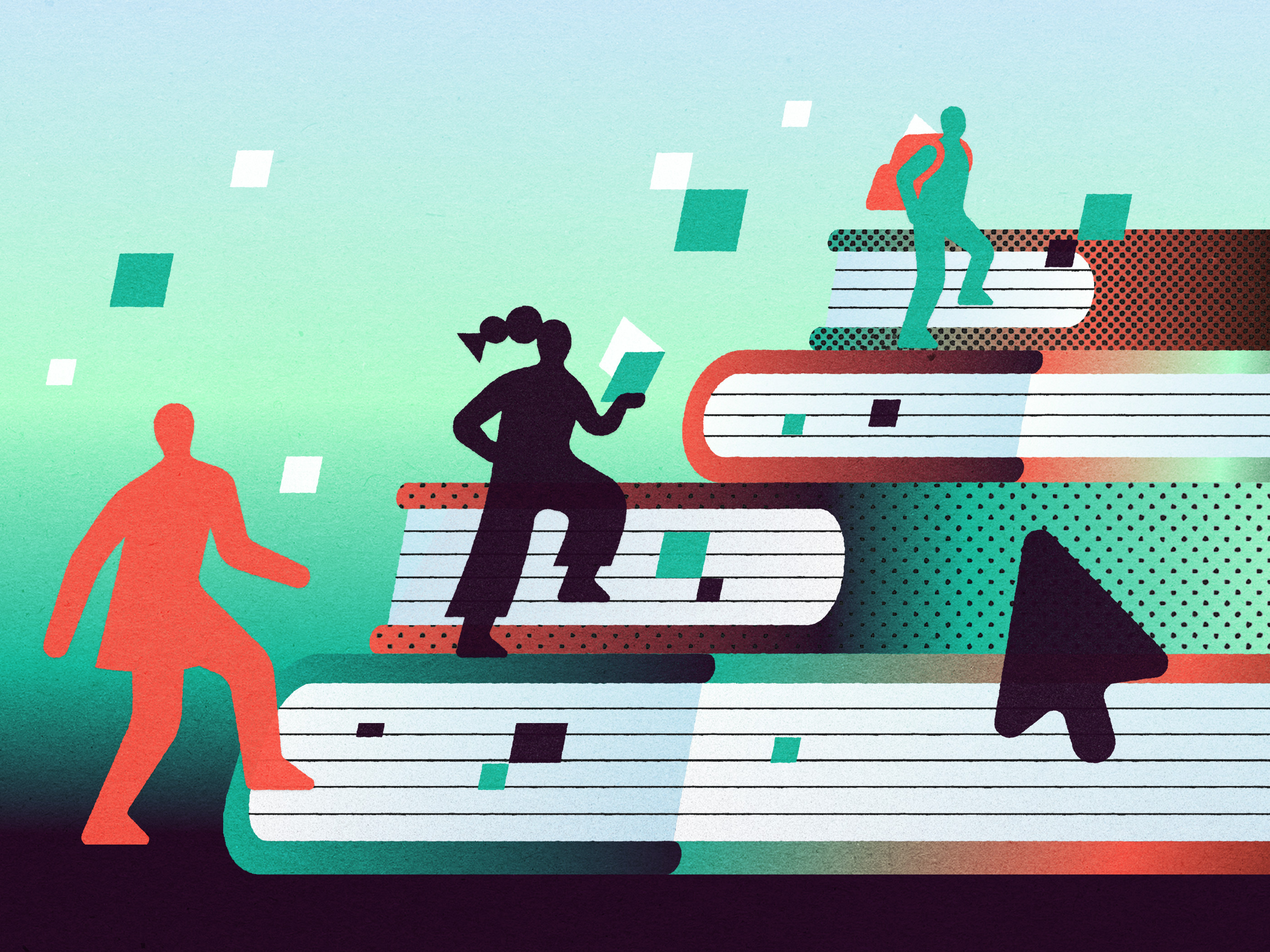 Skill Scalers books business digital education empowerment entrepreneurship illustration information learning online resources skills study technology trends upskilling vector work