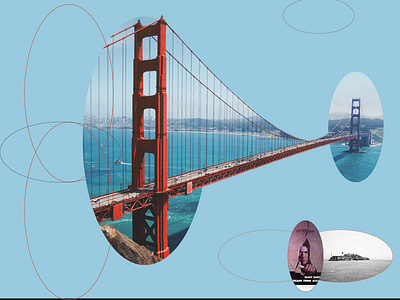 Work-In-Progress: Golden Gate Collage Poster branding collage collage design design golden gate graphic design illustration illustrator photoshop san francisco vector
