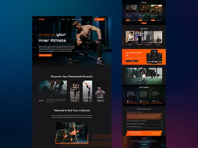 GYMIE Fitness Landing Page branding design desktop figmadesign fitness fitnesswebsite ui ux web website