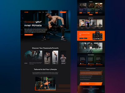 GYMIE Fitness Landing Page branding design desktop figmadesign fitness fitnesswebsite ui ux web website