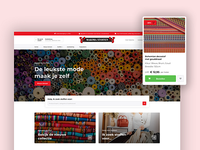 E-commerce design | Makoma Stoffen webshop 🛍️ design ui ux webshop woocommerce