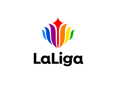 La Liga badge colorful colors crest ea sports futbol international laliga league logo premier league rebrand soccer spain sports star