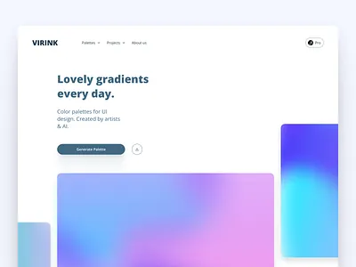 Daily UI 003 — Landing Page clean clean design color palette colors concept concept design daily ui daily ui challenge dailyui gradient gradients landing landing design landing page neon ui ui design virink web web design