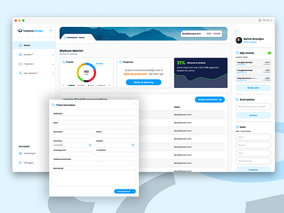 Dashboard design | CRM, projectmanagement & ticketsysteem 📊 dashboard ui ux