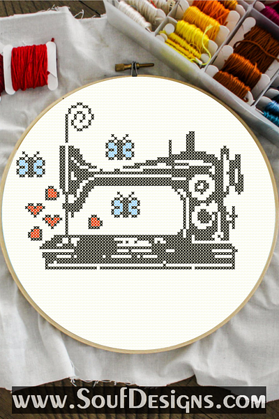 Sewing Machine Embroidery Cross Stitch Pattern design embroidery graphic design illustration