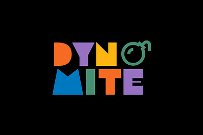 Dynomite logo art branding color graphic design letter logo