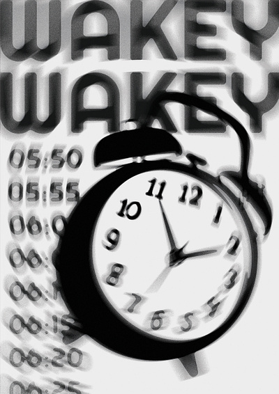 Wakey Wakey alarm design graphic design illustration poster