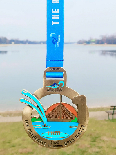 Medal design for swimming marathon. branding graphic design illustration logo design marathon medal medal design vector