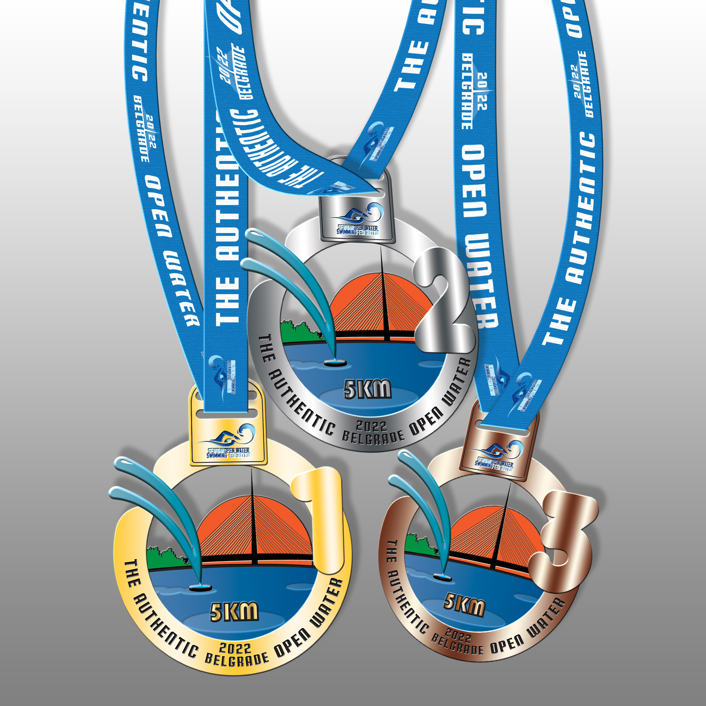 Medal design for swimming marathon. by Jarmila Cicka on Dribbble