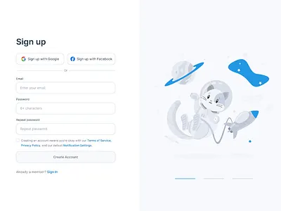 Sign up - user flow animation graphic design ui