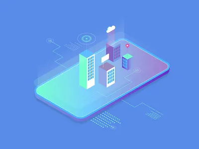 isometric mobile branding design graphic design illustration illustrator isometric logo minimal ui ux vector