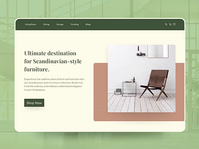 Scandinavian Furniture Website Design | Day 23 90 day ui challange animation design ecommerce furniture interior design landing page minimal ui ux