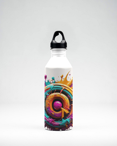 Mockup bottle with mixed colour branding graphic design logo motion graphics ui
