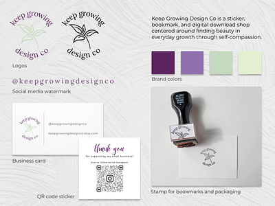 Logo, color, branding for ecommerce - Etsy shop brand identity branding business card color palette design ecommerce etsy floral font graphic design illustration logo marketing plants procreate small business social media typography unique colors ux