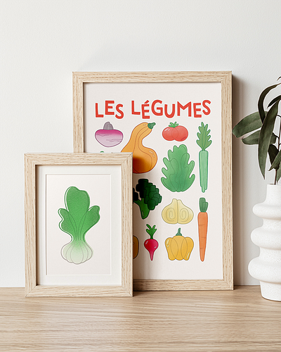 Les Légumes (framed) design graphic design illustration logo procreate typography