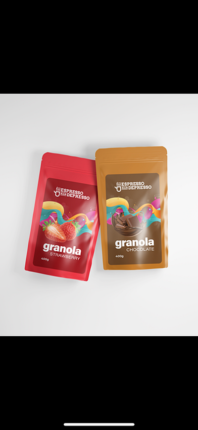 Granola labels for Bez Espresso Mam Depresso design graphic design illustration logo vector