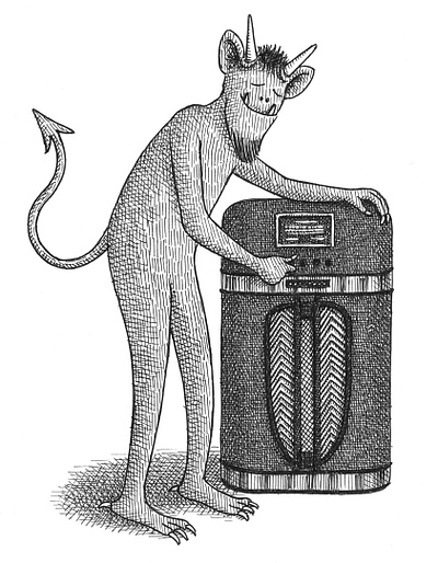 Devilish Beats art artist artwork devil drawing funny hand drawn horror illustration ink music radio vintage