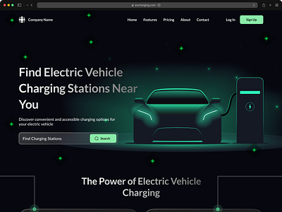 EV Electric Car Charging Station Locator: UI Design design figma landing page ui ui design user interface user interface design uxui web design website design