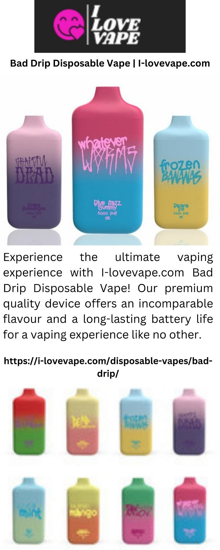Bad Drip Disposable Vape by I love Vape on Dribbble