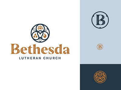 Bethesda Church Logo Outtake crest dove flame holy spirit lockup logo rebirth star symbol