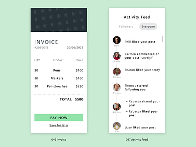 100 Day UI Challenge - Day 46 and 47 design mobile ui uichallenge