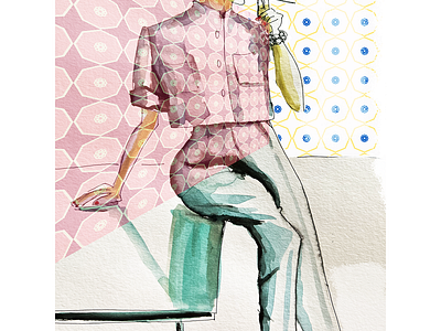 Fumando espero al hombre que yo quiero fashion fumando illustration patterns people woman