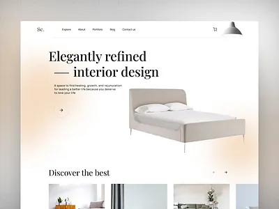 scandinovian furniture landing page branding color dailyui design landing page typography ui